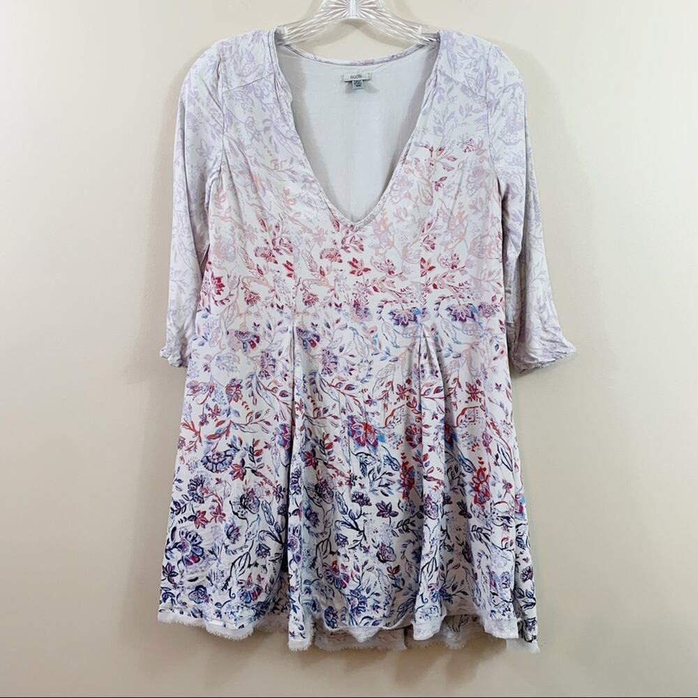Urban Outfitters Ecote Gray Floral Baby Doll Dress